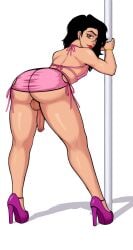 ass ass_focus bent_over dance dress dress_lift erection femboy flat_chest girly high_heels lipstick minidress partially_clothed party_dress shiza6844 stripper stripper_pole thick_ass thick_thighs trap