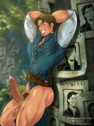 1boy arms_behind_head big_penis boner bottomless caucasian caucasian_male cocky disney disney_prince disney_prince_by_meat2go erect_penis erection eugene_fitzherbert flynn_rider foreskin hands_behind_head hard_on heavy_balls huge_penis inviting_to_sex justthemeat/meat2go lad male male_focus male_only muscles muscular muscular_male outdoors penis presenting presenting_penis proud_of_his_cock smile solo tangled veiny_penis wanted_poster