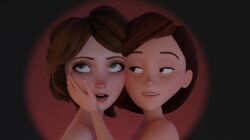 2girls 2milfs 3d 3d_(artwork) anianiboy big_hero_6 brown_hair cass_hamada crossover crossover_pairing crossover_ship crossover_shipping duo duo_female duo_focus female female/female female_focus female_only females females_only hand_on_face helen_parr horny horny_female imminent_kiss lesbian milf milfs seductive seductive_eyes seductive_gaze seductive_look seductive_smile short_hair tagme the_incredibles yuri