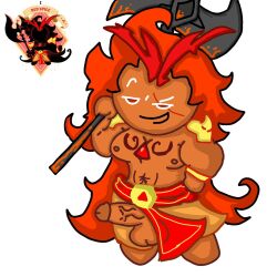1boy burning_spice_cookie cock_out cookie_run cookie_run_kingdom red_spice_cookie