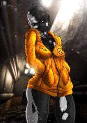 1girls 2021 alternate_version_available artist_name bald bald_female black_body black_eyes black_lips black_skin clothing d-class exposed_pussy female female_only hoodie_only no_panties no_pants patreon patreon_username scp-029 scp_foundation shadows stains standing watermark