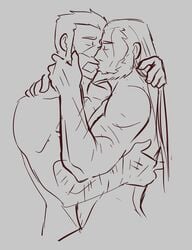 2boys canon_couple kissing league_of_legends malcolm_graves male male_only monochrome tobias_fate yaoi