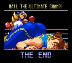 2024 2girls ass ass_focus ass_up bandana big_ass big_butt big_thighs blonde_hair boxing boxing_gloves boxing_ring braclets brown_hair capcom chun-li crossover dat_ass defeated defeated_heroine duo female female_only fighting_ring gloves huge_thighs knocked_out light-skinned_female light_skin long_hair mouth mouth_open red_boxing_gloves red_gloves rival_schools shiny_ass shiny_breasts shiny_butt shiny_hair shiny_skin smile smiling smiling_at_another sprite sprite_art street_fighter street_fighter_6 text the_end thick_thighs thighs tiffany_lords tight_clothes tight_clothing tight_pants twin_buns unknown_artist white_skin yellow_hair