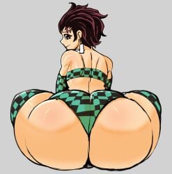 1boy ass ass_focus babyhunt4 big_ass big_butt butt demon_slayer earrings fat_ass fat_butt femboy huge_ass huge_butt kamado_tanjirou kimetsu_no_yaiba looking_at_viewer looking_back looking_back_at_partner male male_only no_visible_genitalia red_eyes red_hair shounen_jump sitting skinny solo tanjiro_kamado thick_ass thick_butt thick_thighs wide_hips young