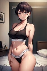 ai_generated big_breasts black_hair blacked blacked_clothing cheating cheating_wife implied_cheating komi-san_wa_komyushou_desu komi_shuuko mature_female milf mother netorare samsara_ai short_hair tagme