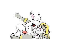 animated be_kon_box blush blushing blushing_female fur furry furry_only leg_up naughty_rabbit rabbit tagme transparent_background vaginal_penetration wolf