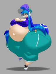 1girls belly big_breasts boris_grim breasts fat huge_belly huge_thighs inkling inkling_girl splatoon thighs