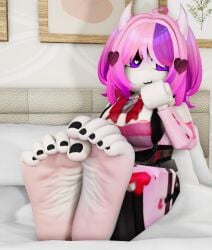 1girl 1girls 3d 3d_(artwork) 3d_artwork 3d_background 3d_model 5_toes artist_request bed bedroom black_toenail_polish black_toenails close-up_feet closeup_feet clothed clothed_female clothing dressed feet feet_close_to_viewer feet_fetish feet_focus female female_only female_solo foot_fetish foot_focus fully_clothed fully_clothed_female heart-shaped_pupils hi_res high_quality high_resolution highres horn horns image on_bed only_female painted_toenails pink_eyes pink_hair roblox roblox_avatar roblox_game robloxian sitting sitting_on_bed sole sole_female soles soles_female soles_fetish soles_of_feet solo_female toes video_game