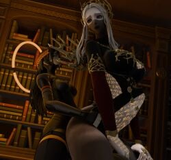 3d ambiguous_penetration android belly_bulge big_breasts bulge_through_clothing clothed_female clothed_sex code_vein code_vein_2 falke_(signalis) futa_on_female halo huge_cock lavinia_voda no_artist no_source pale_skin red_eyes replika_(signalis) signalis size_difference white_hair