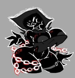 big_ass big_breasts black_skin breasts chains grace_(roblox) happy hood ire_(grace) mob_face moyopoto3 pussy silly wide_hips