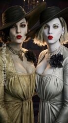 2girls 3d _spartan_gamer ai_assisted ai_generated alcina_dimitrescu alcina_dimitrescu_(cosplay) big_breasts breasts bust busty cosplay curvaceous curvy curvy_figure female female_focus female_only grace_ashcroft grace_ashcroft_(dimitrescu_costume) grace_ashcroft_(julia_pratt) hips hourglass_figure huge_breasts large_breasts legs light-skinned_female light_skin mature mature_female pale_skin resident_evil resident_evil_8:_village resident_evil_9:_requiem slim_waist the_spartan_gamer thick thick_hips thick_legs thick_thighs thighs top_heavy voluptuous waist wide_hips