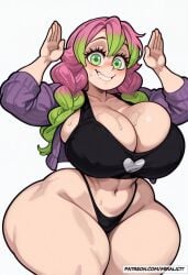 4k ai_generated big_ass big_breasts big_butt big_thighs big_tits butt curvy curvy_body curvy_female curvy_hips demon_slayer green_hair high_resolution hips huge_ass huge_breasts huge_butt huge_thighs hyper hyper_ass hyper_butt hyper_thighs kanroji_mitsuri kimetsu_no_yaiba large_ass large_breasts large_butt large_thighs large_tits miralicit mitsuri_kanroji multicolored_hair pink_hair sexy sexy_body sexy_female sexy_pose shortstack sweat thick_ass thick_breasts thick_butt thick_hips thick_legs thick_thighs thick_tits twintails wet wet_body young younger_female