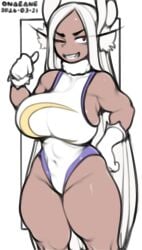 1girls 2026 abs animal_ears animal_humanoid artist_name belly_button biceps big_breasts boku_no_hero_academia breasts busty cleavage clothed clothed_female clothing curvaceous curvy dark-skinned_female dark_skin feet_out_of_frame female front_view fully_clothed gloves grin hair hand_on_hip handwear humanoid kemonomimi lagomorph lagomorph_humanoid large_breasts legs_together leotard long_hair looking_away mammal mammal_humanoid miruko muscular muscular_arms muscular_female my_hero_academia navel navel_outline onaeane one_eye_closed parted_lips pose posing rabbit rabbit_ears rabbit_girl rabbit_humanoid red_eyes rumi_usagiyama signature simple_background skin_tight skindentation smile smiling smirk solo standing stomach teeth thick_thighs thighs three-quarter_portrait very_long_hair white_background white_gloves white_hair wide_hips wink