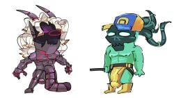 big_penis buff circuit_the_robot drhadron janitor_thresh league_of_legends male/male male_only penis puddle_of_cum red_eyes robot robot_male staring_at_another thresh wire_hair