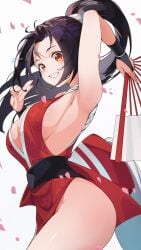 artist_request fan fatal_fury large_breasts mai_shiranui smile snk source_request tagme