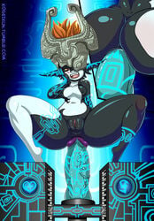 1girls anal anal_insertion ass blush breasts dildo fangs female female_only hair headgear helmet imp_midna kogeikun midna navel neon_trim nintendo nipples open_mouth orange_hair pointy_ears ponytail pussy red_eyes riding sex_toy smile solo squatting the_legend_of_zelda tied_hair twilight_princess two_tone_skin yellow_sclera