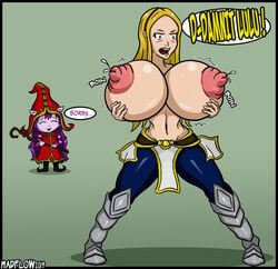 gigantic_breasts league_of_legends lulu_the_fae_sorceress luxanna_crownguard madflow riot_games tagme yordle