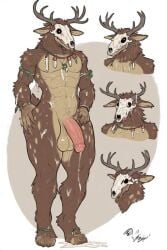 cum_drip large_penis long_penis male_only multiple_views muscular_male tall_male wendigo