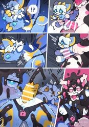 4_claws animal_genitalia animal_penis anthro aquatic arched_back black_body black_cum black_fur blue_body blue_ears blue_eyes blue_fur blue_markings blush blush_lines bodily_fluids body_takeover border bulge cetacean cetacean_genitalia cetacean_penis chastity_bulge chastity_device chest_tuft circle_eyebrows claws cloaca clothing clothing_pull colored_cum comic comic_panel cum cumshot cumshot_on_chest cumshot_on_face dipstick_ears directional_arrow duo ear_markings ejaculation english_text exclamation_point eyebrows forced forced_orgasm fur fur_markings furred_cetacean genital_fluids genitals goo_transformation hair hi_res holding_voodoo_doll horn internal internal_anal latex latex_clothing latex_transformation latex_underwear leaning leaning_against_counter leaning_forward liquid_latex living_latex lock_bulge male mammal markings multicolored_ears nan_014ne open_mouth orgasm orgasm_denial penis pink_body pink_fur pink_markings pink_penis portrait question_mark raised_tail ribbed_penis sequence sex speech_bubble stomach_bulge sweat tail tapering_penis text three-quarter_portrait thrust_lines thrusting tongue transformation tuft underwear underwear_pull unusual_bodily_fluids unusual_chastity unusual_cum unusual_genital_fluids voodoo voodoo_penetration voodoo_sex white_body white_border white_ear_tips white_eyebrows white_fur white_hair yellow_body yellow_claws yellow_ear_tips yellow_fur yellow_horn yellow_markings yellow_mouth yellow_penis yellow_tongue