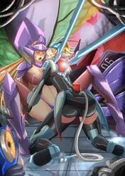 genderswap humanized kha'zix large_breasts league_of_legends long_hair mecha_kha'zix mecha_series rule_63 selfcest spread_legs tongue_out varuna00