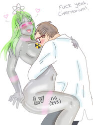 <3 2014 4chan ass belly blush boobs breasts butt buttocks chemical_element chemistry glasses glowing glowing_body glowing_eyes glowing_skin glutes human inanimate labcoat livermorium livermorium_(metal) livermorium_body livermorium_hair livermorium_skin metal metal_ass metal_body metal_breasts metal_butt metal_nipples metal_skin metallic metallic_body metallic_nipples metallic_skin nipples personification radioactive science scientist sex shiny shiny_body shiny_skin straight tits