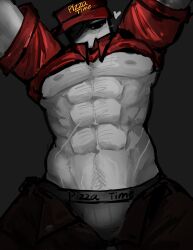 1boy 1male abs blush blushing_at_viewer breasts bulge bulge_through_clothing daddy flexing gay gay_male hairy hairy_abs heart looking_at_viewer lustful_gaze male muscular muscular_male pectorals pizza_game_(roblox) pizza_guy pizza_guy_(pizza_game_(roblox)) roblox roblox_game robloxian tagme_(artist) tits_out vein