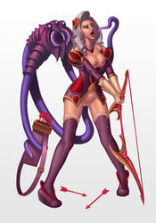 ashe_(league_of_legends) breasts clothed_sex clothing consensual_tentacles demimond23 female from_behind heartbreakers_series heartseeker_ashe interspecies league_of_legends long_hair monster nipples open_mouth penetration pussy riot_games sex tentacle tentacle_sex thighhighs uncensored v_spread_legs vaginal_penetration vel'koz