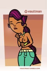 accurate_art_style female nipples purple_hair sierra_(tdi) tagme total_drama_island vaultman wardrobe_malfunction