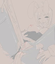 anal battle_bunny_riven breasts female league_of_legends lunaismaiwaifu nipples penis pussy riven the_grind_series yasuo