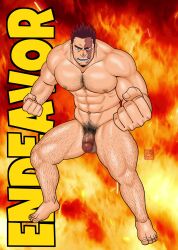 1boy abs angry arm_hair artist_signature balls banjyaku bara beard_stubble beefy biceps big_areola big_breasts big_glans big_hands big_penis blue_eyes boku_no_hero_academia breasts broad_shoulders burn_scar censored censored_balls censored_penis chest_hair clenched_hand collarbone completely_nude daddy dark_penis dilf eight_pack endeavor_(my_hero_academia) enji_todoroki eyebrow_scar feet fighting_stance fire fire_background flaccid flame foreskin frown full_body gay hi_res hunk leg_hair legs_apart looking_at_viewer male male_only manly mature_male muscles muscular muscular_arms muscular_legs muscular_male muscular_neck muscular_thighs mustache_stubble my_hero_academia navel nude pecs penis pointless_censoring pubic_hair quadriceps red_glans red_hair retracted_foreskin scar scar_across_eye scar_on_face short_hair six_pack small_feet solo spiky_hair standing text thick_eyebrows thick_legs thick_penis thick_thighs toes tough_guy triceps uncircumcised uncut veiny_penis yaoi