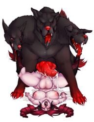 ahe_gao alpha_channel anal blush boots breasts canine canine_penis cerberus conjoined corruption_of_champions cum cum_filled cum_in_pussy cum_inside cum_on_arms cum_on_belly cum_on_body cum_on_breasts cum_on_floor cum_overflow cum_pool curvy double_penetration double_vaginal female feral fucked_silly grindella_(corruption_of_champions) hair high_heels horns huge_belly huge_cock inflation interspecies knot large_breasts missionary monster multi_genitalia multi_head multi_penis nipples nude open_mouth pale_skin penis pointy_ears purple_skin pussy red_hair sex spread_legs stomach_bulge thick_thighs tied_hair tight_fit tongue tongue_out triphallia twintails unifawn vaginal_penetration wide_hips