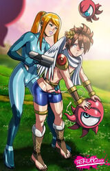 1boy 1girls at_gunpoint belt bike_shorts blonde_hair blue_eyes bodysuit boy_rape brown_hair bulge clothed color crossover cum ejaculation erection female femboy femdom firearm grass grin gun gunpoint hair_ornament handgun handjob height_difference highres human kid_icarus larger_female leaning lips looking_at_another looking_back male malesub manual masturbation metroid monoeye monster navel nintendo nipples outdoors pale_skin parted_lips penis penis_out pit_(kid_icarus) ponytail pursed_lips reach_around samus_aran scarf size_difference skin_tight smaller_male smile straight super_smash_bros. tekuho tied_hair uncensored underboob watermark weapon web_address wings zero_suit zero_suit_samus