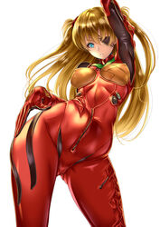 1girls asuka_langley_sohryu blonde_hair blue_eyes bodysuit breasts clothing erect_nipples erect_nipples_under_clothes eyepatch female female_only hgmg human light-skinned_female light_skin long_hair medium_breasts neon_genesis_evangelion orange_hair pilot_suit plugsuit rebuild_of_evangelion saburou_(hgmg) solo standing tied_hair twintails