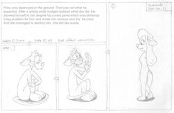 2000 animaniacs anthro anthro_only chip_'n_dale_rescue_rangers comic disney gadget_hackwrench humanoid monochrome pinky