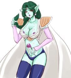 1futa alien areola_slip areolae armor ball_bulge balls balls_in_panties balls_under_clothes battle_armor blue_skin blush braid breasts bridal_gauntlets cape cum cum_drip cumshot curvy dragon_ball dragon_ball_z ejaculation erect_nipples erection futa_only futanari green_hair ineffective_clothing intersex large_balls large_breasts large_penis nipple_slip nipples panties panty_bulge penis penis_out pointy_ears rule_63 solo stockings straight_hair thighhighs white_skin zarbon