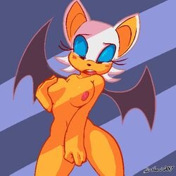 anthro breasts female nude rouge_the_bat solo sonic_(series) sy_noon