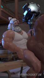 2boys 3d anal anal_sex animated bara fanboisaxton gay male/male male_only male_penetrated male_penetrating male_penetrating_male muscular muscular_male no_sound overwatch reinhardt tagme video