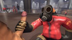 3d cheesey engineer engineer_(team_fortress_2) female fempyro gas_mask handjob human human_female human_male human_only male mask masked masked_female pyro pyro_(team_fortress_2) rule_63 sex source_filmmaker spy spy_(team_fortress_2) straight team_fortress team_fortress_2