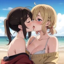 2girls ai_generated kanojo_okarishimasu kissing mizuhara_chizuru nanami_mami netorare tagme tongue_kiss yuri