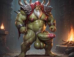 1boy 1dilf 1male 1man abs ai_generated armpit_hair armpits balls bara beard big_balls big_muscles big_nipples big_pecs big_penis booster_rex daddy dilf erect_nipples erection gay green_body gul'dan huge_balls huge_cock huge_muscles huge_nipples huge_pecs humanoid hunk male male_focus male_only master muscular muscular_humanoid muscular_male navel nipples nude orc pecs penis pointy_ears pubic_hair solo sweat tusks warcraft white_hair