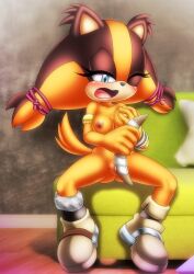 1girls anthro ass bbmbbf blush breasts female female_only masturbation mobian_(species) mobius_unleashed nipples nude one_eye_closed open_mouth palcomix pussy sega solo sonic_(series) sonic_the_hedgehog_(series) sticks_the_badger tongue