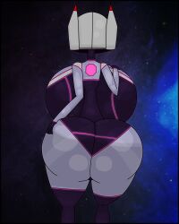 big_ass big_breasts glowing_body grabbing_own_ass huge_ass huge_breasts human latex latex_suit notgodokay oc original_character seductive shiny space