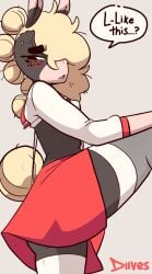 1girls 2d 2d_animation animated animated_gif anthro ass big_ass blonde_hair clothing dialogue diives female female_only freckles gif jiggle jiggling_ass legwear looking_at_viewer panties talking_to_viewer tang_(diives) text thick_thighs twerking wide_hips xingzuo_temple