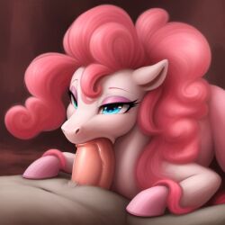 1girls ai_generated female_feral feral feral_female feralfucktoy frosting.ai my_little_pony oral oral_sex pinkie_pie_(mlp) pony