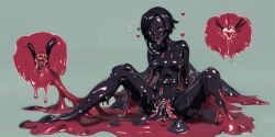 ai_generated corruption encasement female latex ruby_rose rwby slime