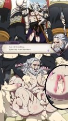 anal anal_sex ass balls beard completely_nude dialogue english_text erection faceless_male facial_hair fire_emblem fire_emblem:_three_houses gay gay_sex gray_hair group_sex humiliation looking_pleasured male male_only male_penetrating_male maloba mature_male mature_male_penetrated moustache multiple_boys multiple_penises muscular muscular_bottom muscular_male nemesis_(fire_emblem) nipples nude older_male partially_clothed penetration penis sex text