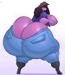 ass_cleavage big_ass big_breasts breasts bubble_butt butt_crack deltarune huge_ass hyper_ass schplingnops susie_(deltarune) thick_thighs wide_hips