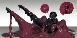 ai_generated corruption encasement female latex ruby_rose rwby slime