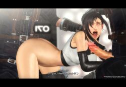 1girls 2boys 3d black_hair chobixpho erect_penis erection final_fantasy final_fantasy_vii gangbang gangrape long_hair penis_out sex square_enix tifa_lockhart