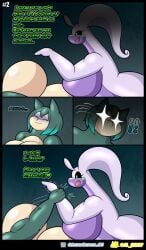 2girls absurd_res al_gx anthro ass belly big_breasts big_butt breasts chubby chubby_female duo female female/female game_freak generation_1_pokemon generation_6_pokemon generation_9_pokemon goo_creature goodra green_body hi_res huge_breasts huge_butt letty_(greatcaesar) mature_female multiple_girls nintendo opal_(al_gx) overweight overweight_female pokemon pokemon_(species) purple_body sleep_walking sleeping slightly_chubby slightly_chubby_female snorlax tail text